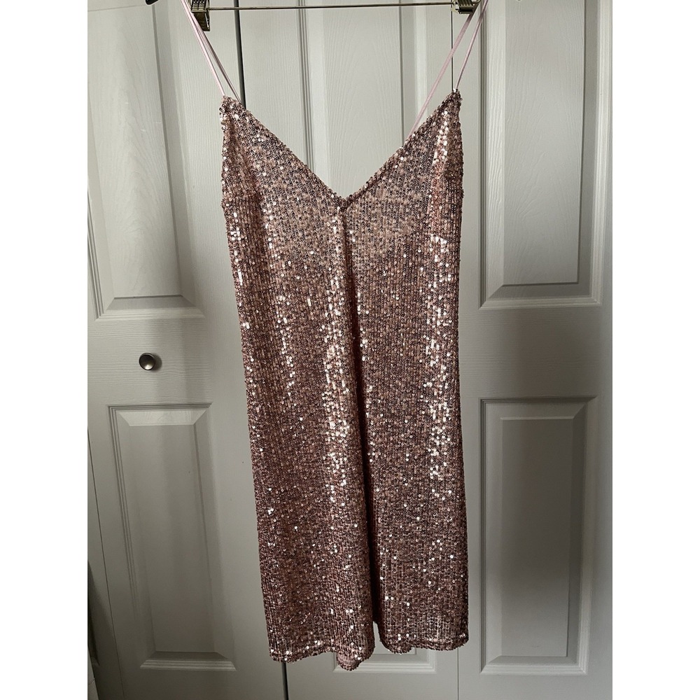 Victoria's Secret Rose Gold Sequin Slip Dress Size Small Dream Angel Collection